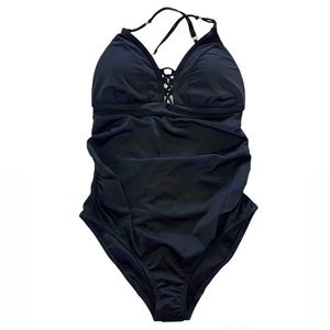 NWT A Pea In A Pod Black One Piece Swimsuit Maternity New With Tags Small